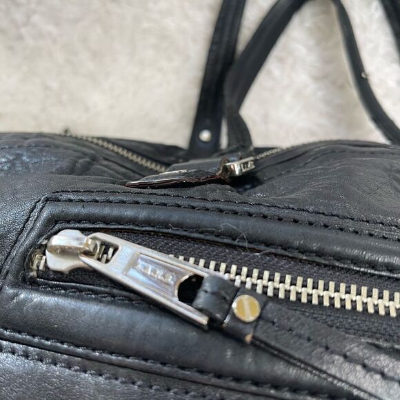 L.A.M.B By Gwen Stefani Black Soft Leather Satchel Shoulder silver tone hardware - Picture 12 of 16